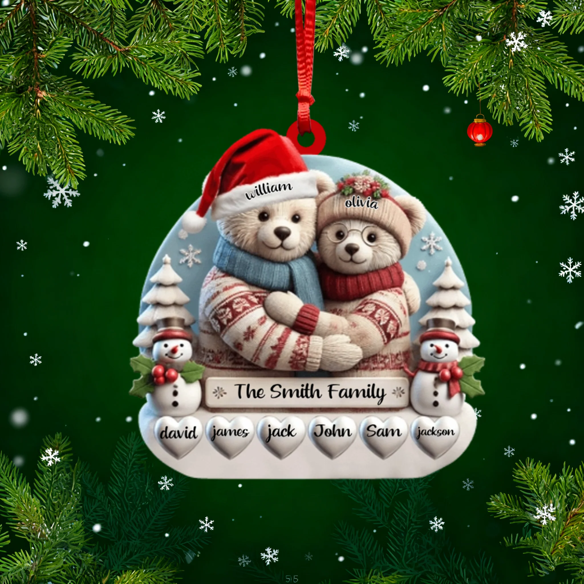 Personalized Name Family Bear Christmas Ornament Family Christmas Gift - Image 5