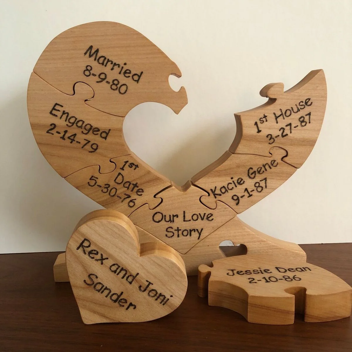 Personalized Name Family Puzzle,Family Wood Heart "Unity" Puzzle,Gift for Mom - Image 4