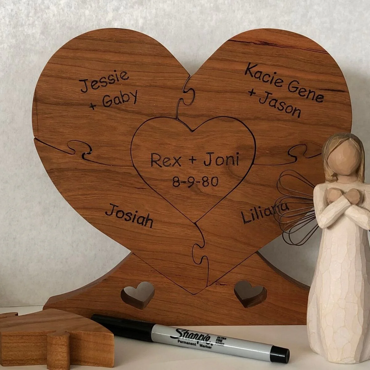 Personalized Name Family Puzzle,Family Wood Heart "Unity" Puzzle,Gift for Mom - Image 6