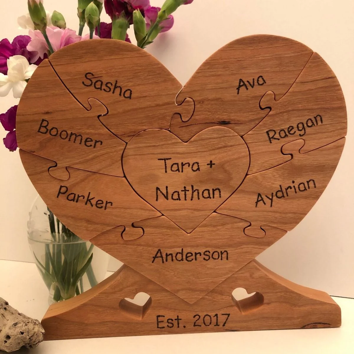 Personalized Name Family Puzzle,Family Wood Heart "Unity" Puzzle,Gift for Mom - Image 7