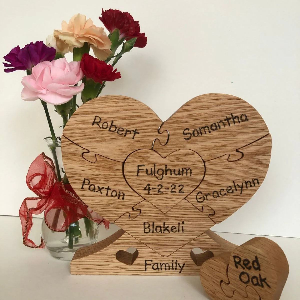 Personalized Name Family Puzzle,Family Wood Heart "Unity" Puzzle,Gift for Mom - Image 8