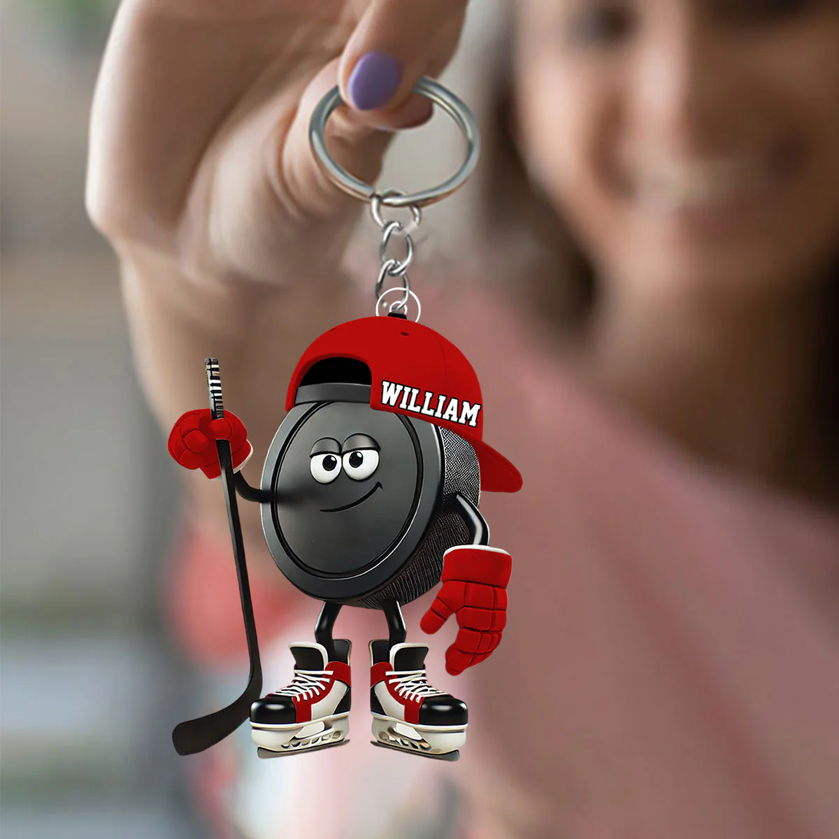 Personalized Name Ice Hockey Keychain, A Gift For Ice Hockey Enthusiasts - Image 2