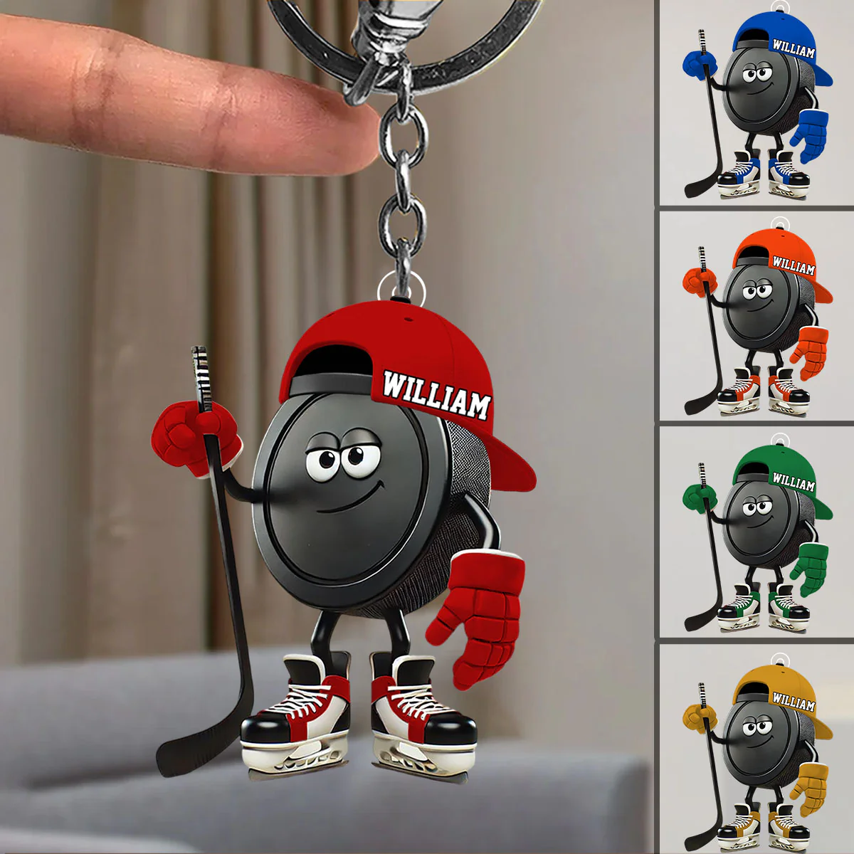 Personalized Name Ice Hockey Keychain, A Gift For Ice Hockey Enthusiasts - Image 5