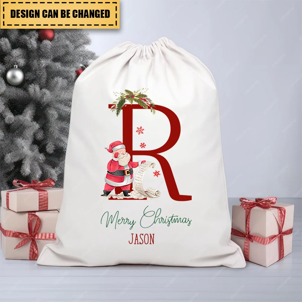Personalized Name & Initial Christmas Gift Sack - Image 3