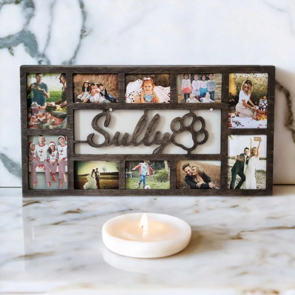 Personalized Name Paw Print Photo Frame - Image 4