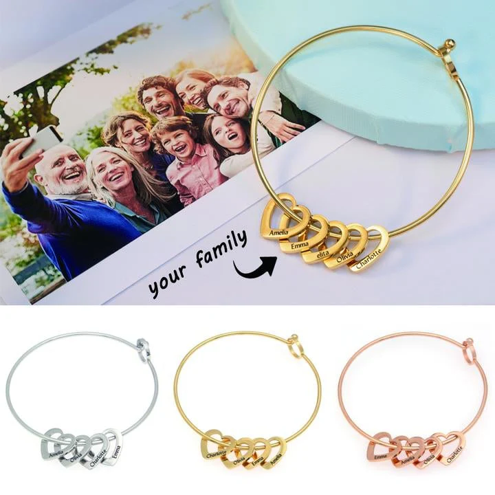 Personalized Name Sister Heart Bracelets - Image 6