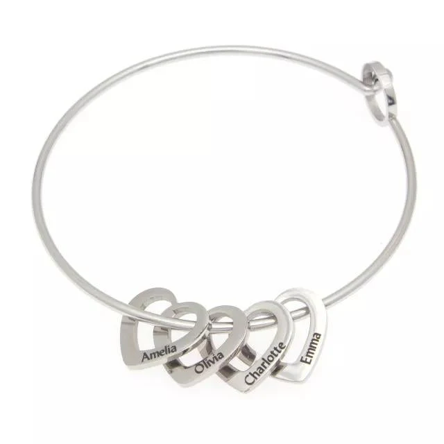 Personalized Name Sister Heart Bracelets - Image 7