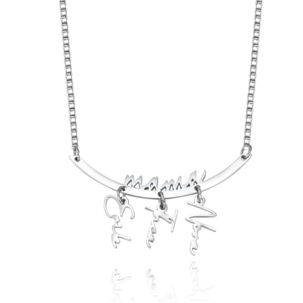 Personalized Names Hanging Grandma Mom Family Necklace with 1-7 Names - Image 7