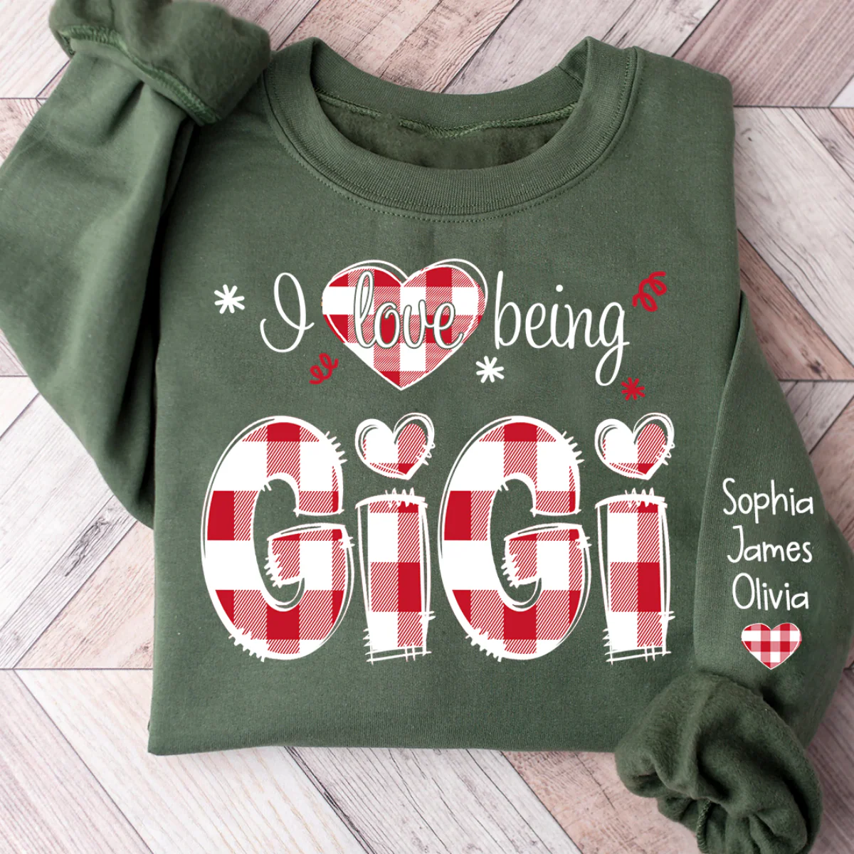 Personalized Names I Love Being Gigi Sweatshirt - Christmas & Valentine Gift for Grandmothers - Image 2