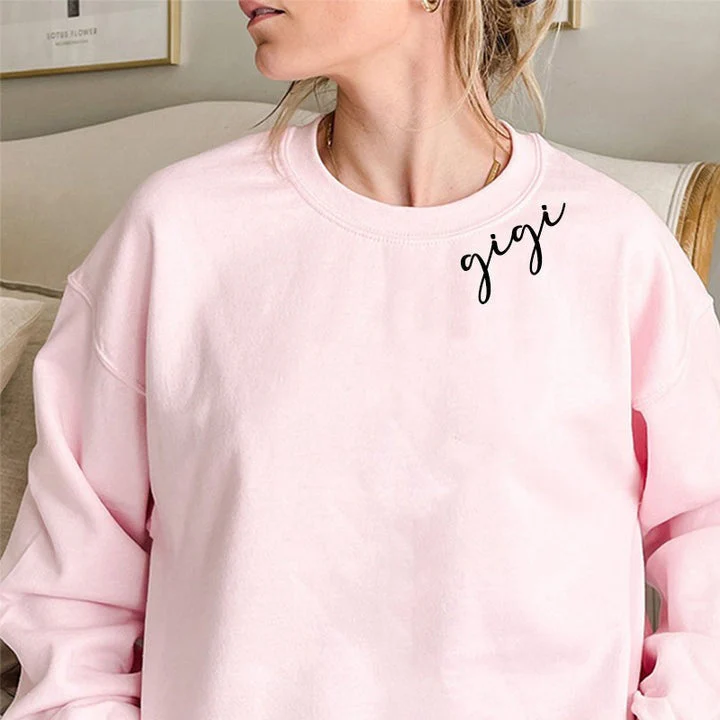Personalized Nana Mama with with Children's Names on the Sleeve Sweatshirt - Image 3