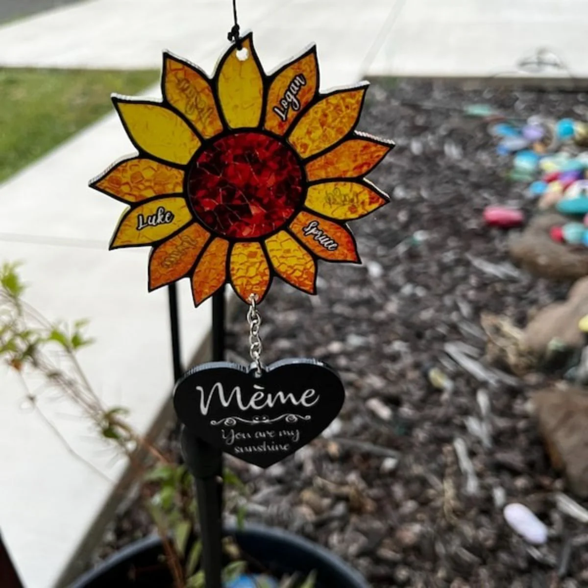 Personalized Nana Sunflower,You are My Sunshine Wind Chime - Image 6