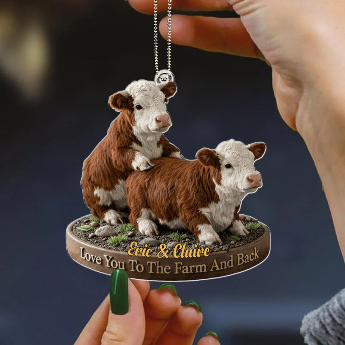 Personalized naughty cow couple acrylic ornament gift for couple - Image 5