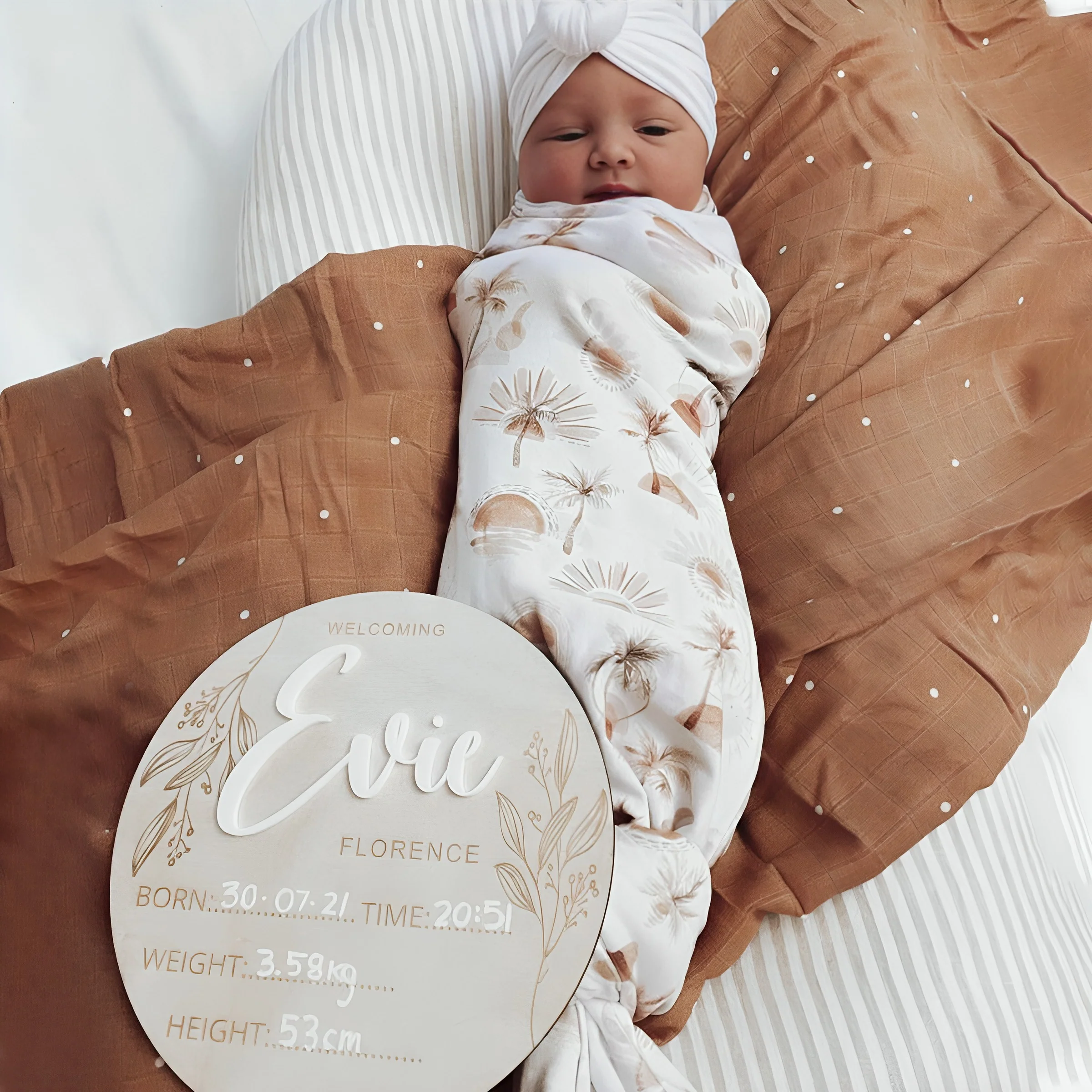 Personalized Newborn Gift Baby Birth Announcement Sign Plaque - Image 6