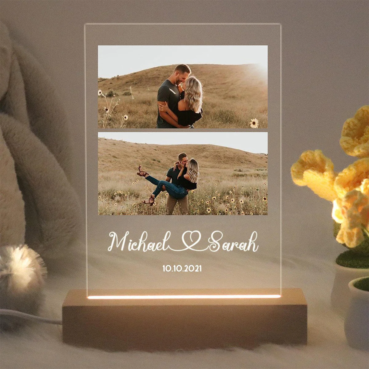 Personalized night light photos, led light photo collage,anniversary gifts, birthday gifts for friends - Image 4