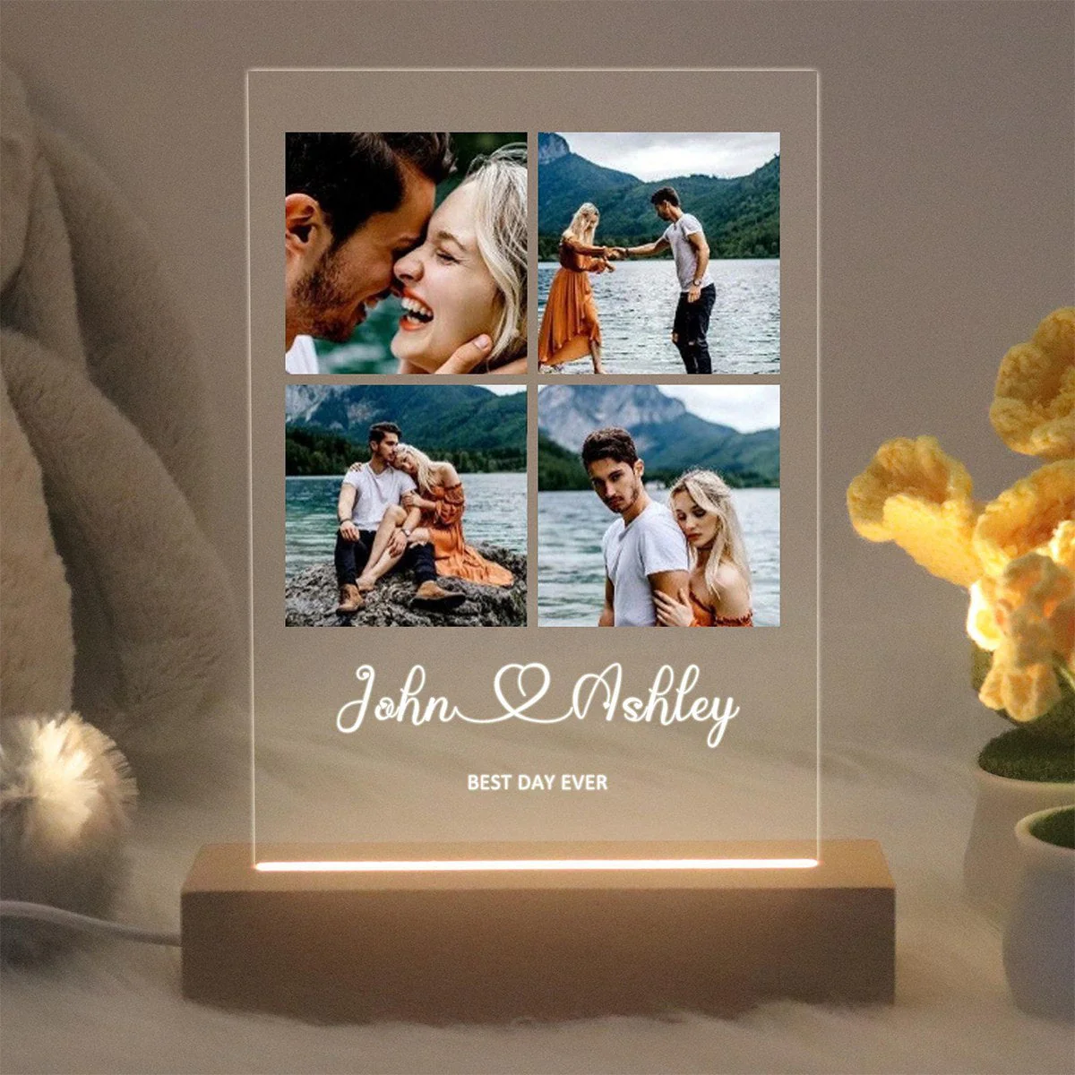 Personalized night light photos, led light photo collage,anniversary gifts, birthday gifts for friends - Image 5