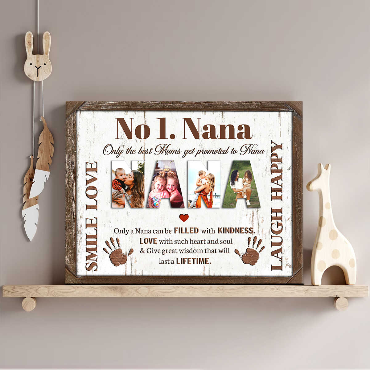 Personalized No.1 Nana Photo Collage Canvas/ Poster Gift - Image 3