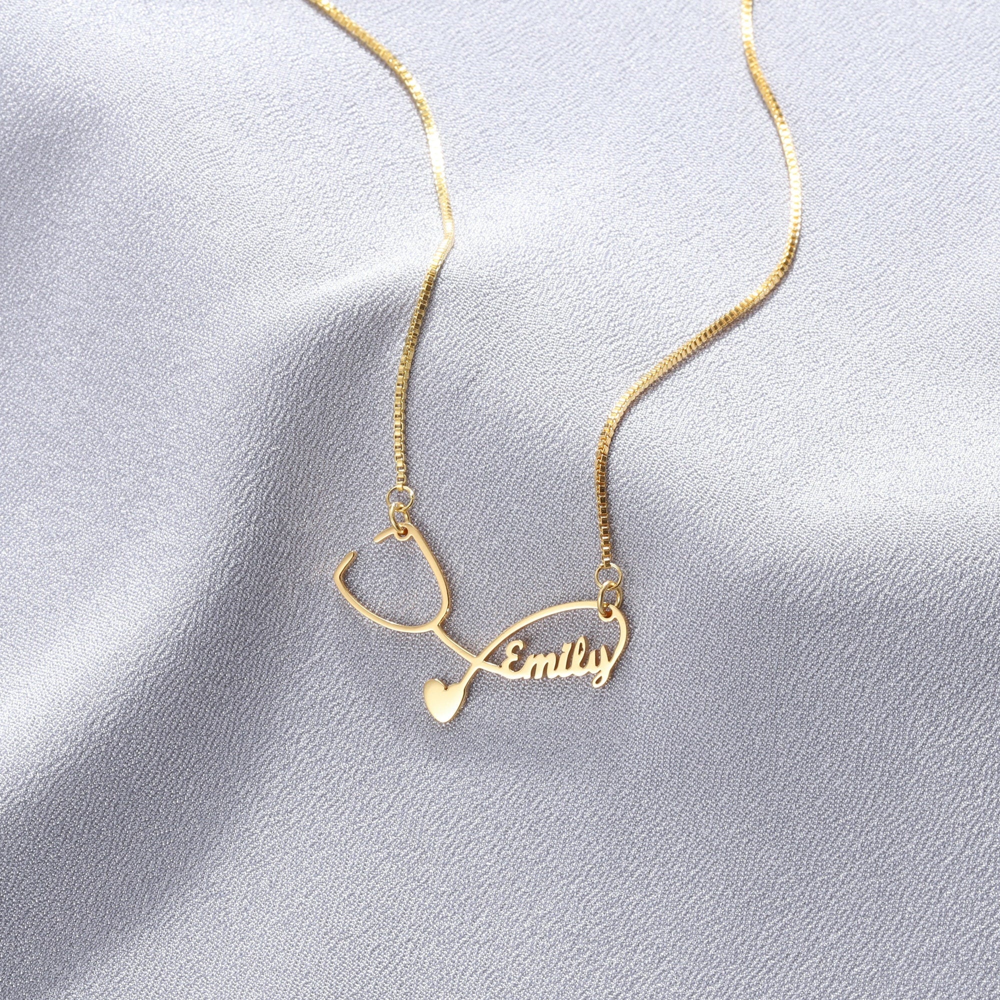 Personalized Nurse Stethoscope Necklace With Name - Ideal Graduation Gift For Medical Professionals - Image 4