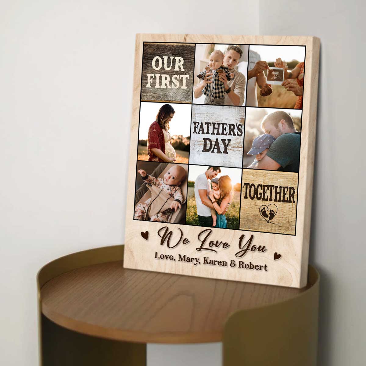 Personalized Our First Fathers Day Gifts 2025,Custom Daddy Photo Collages Canvas Poster - Image 5
