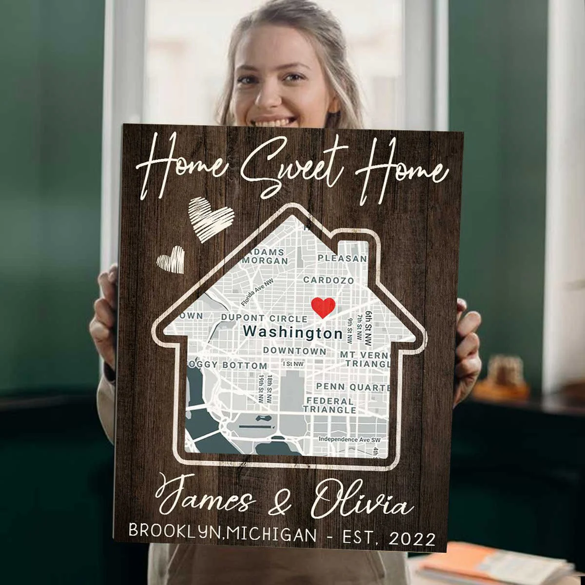 Personalized Our First Home Custom Map Poster, Best Housewarming Gifts, Gifts for New Homeowners, New House Gifts - Image 5