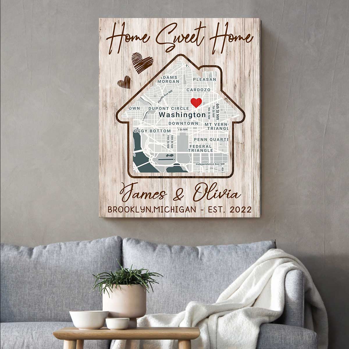Personalized Our First Home Custom Map Poster, Best Housewarming Gifts, Gifts for New Homeowners, New House Gifts - Image 6