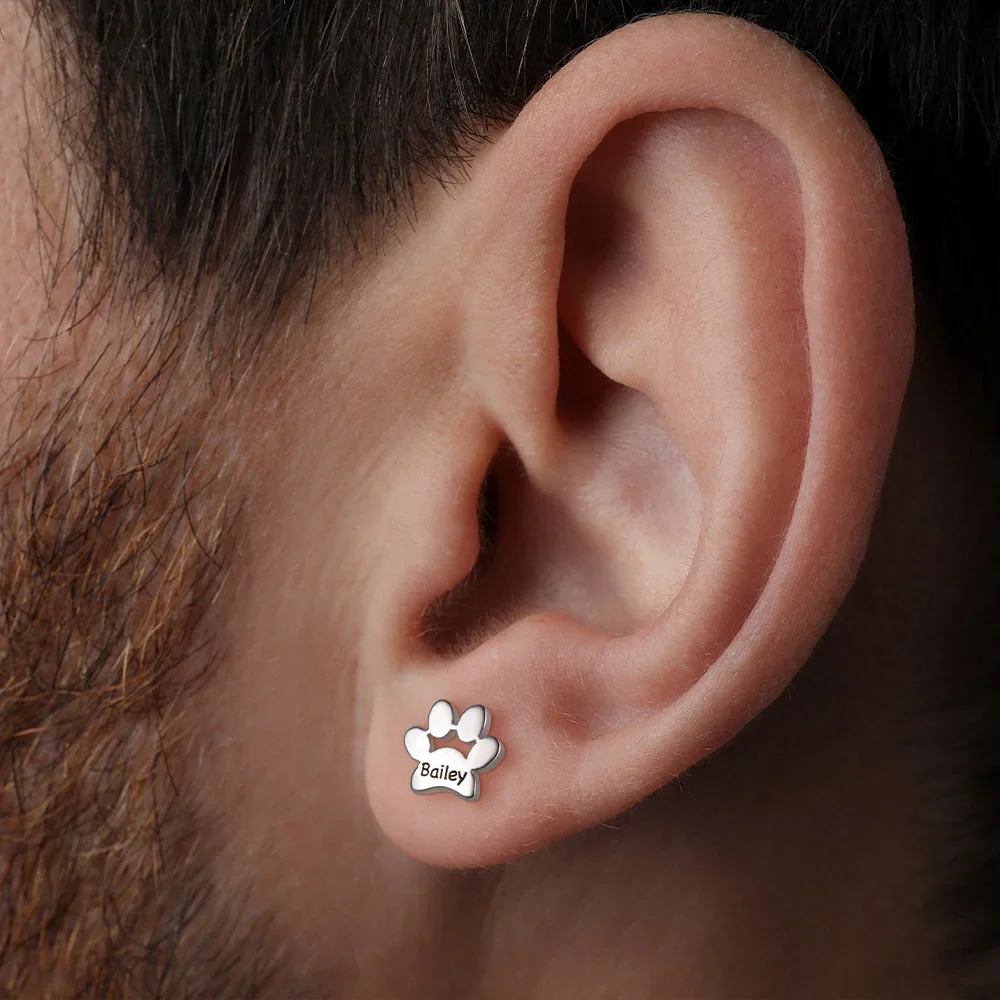 Personalized Paw Earrings, Gift for Pet Lovers, Pet Remembrance Studs - Image 11