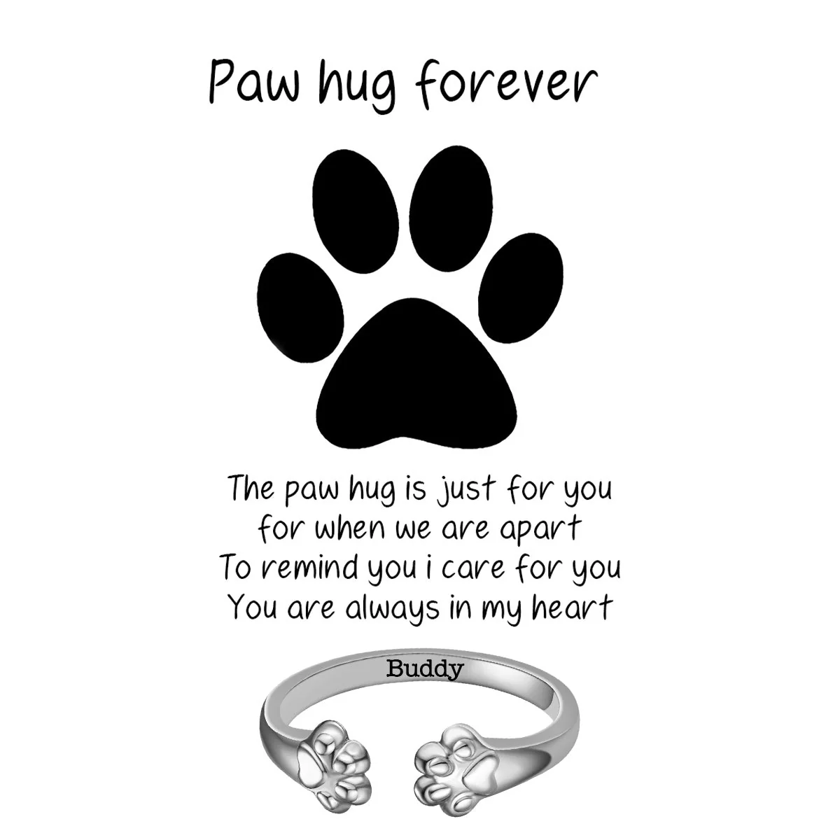 Personalized paw hug ring for pet lover - Image 6