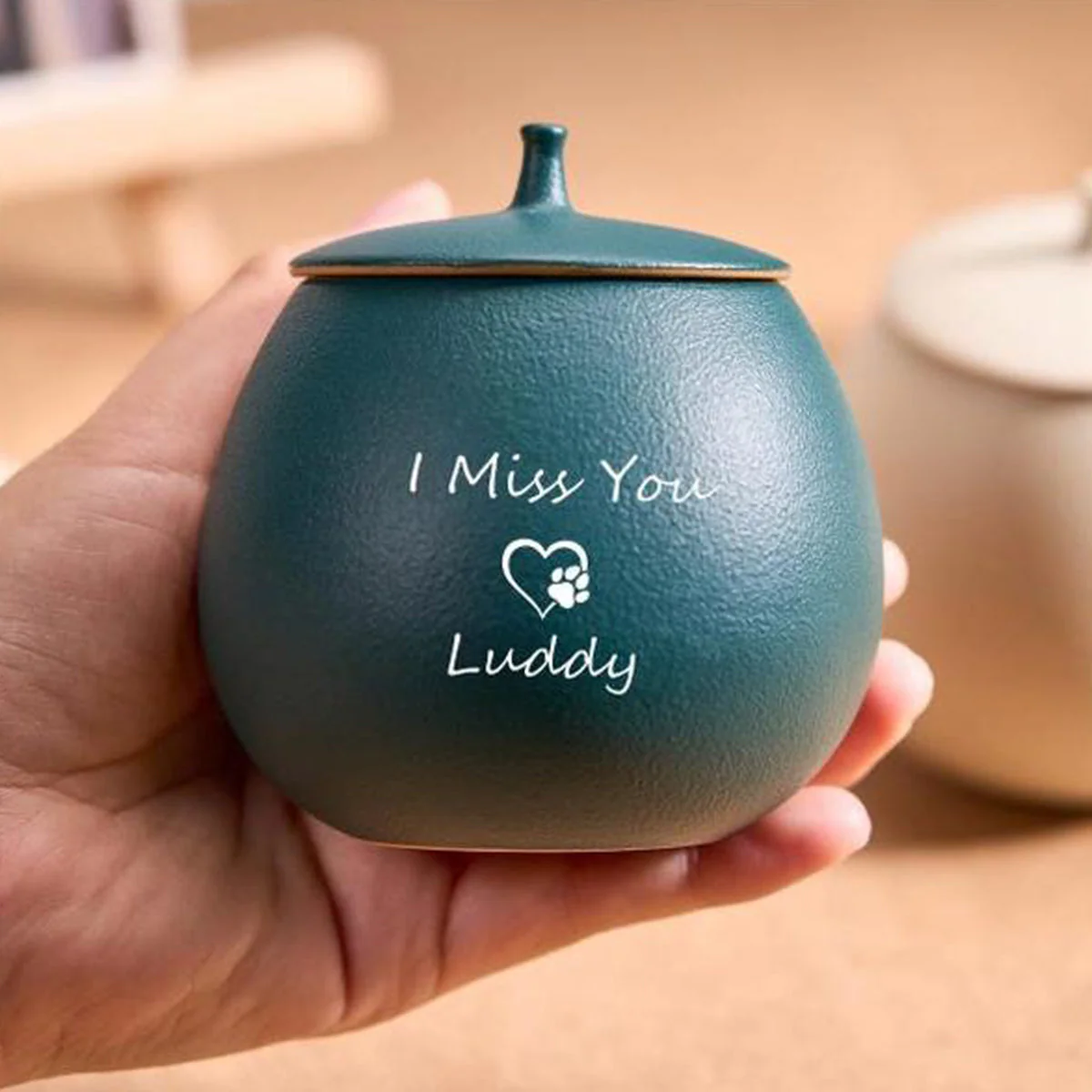 Personalized Pet Cremation,Pet Paw Urn Cat with Name and Date - Image 3