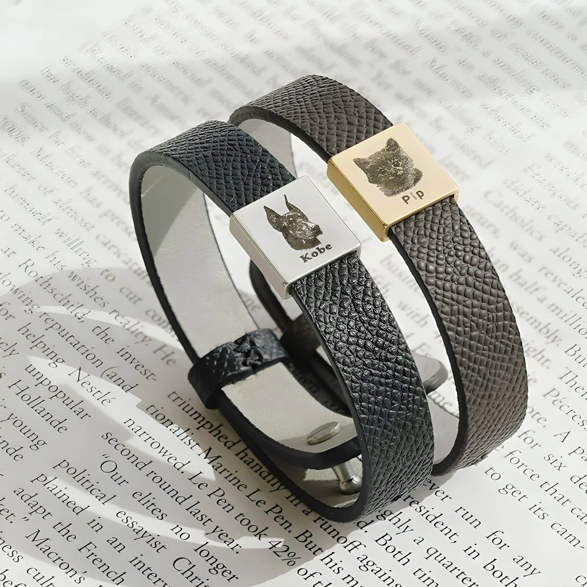 Personalized Pet Dog Cat Portrait Leather Bracelet - Image 5