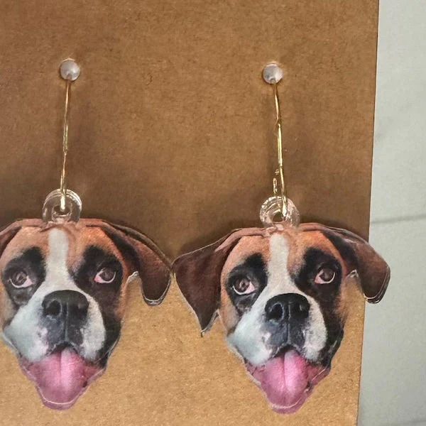 Personalized Pet Earrings Gift for Dog Mom - Image 3