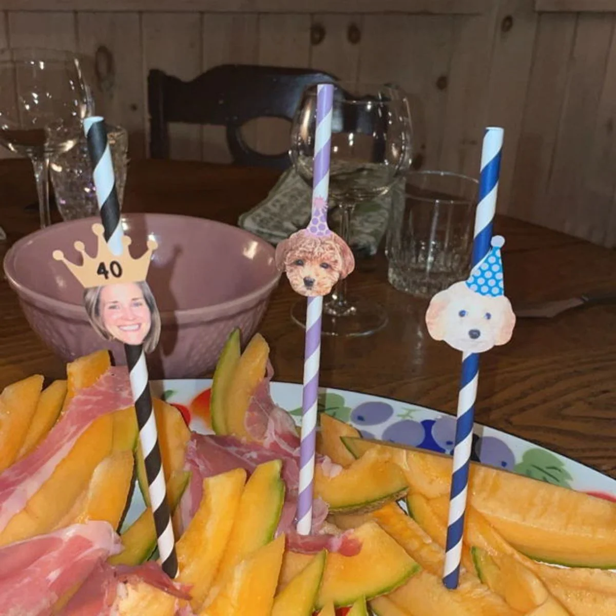 Personalized Pet Face Straws Party Decorations - Image 4