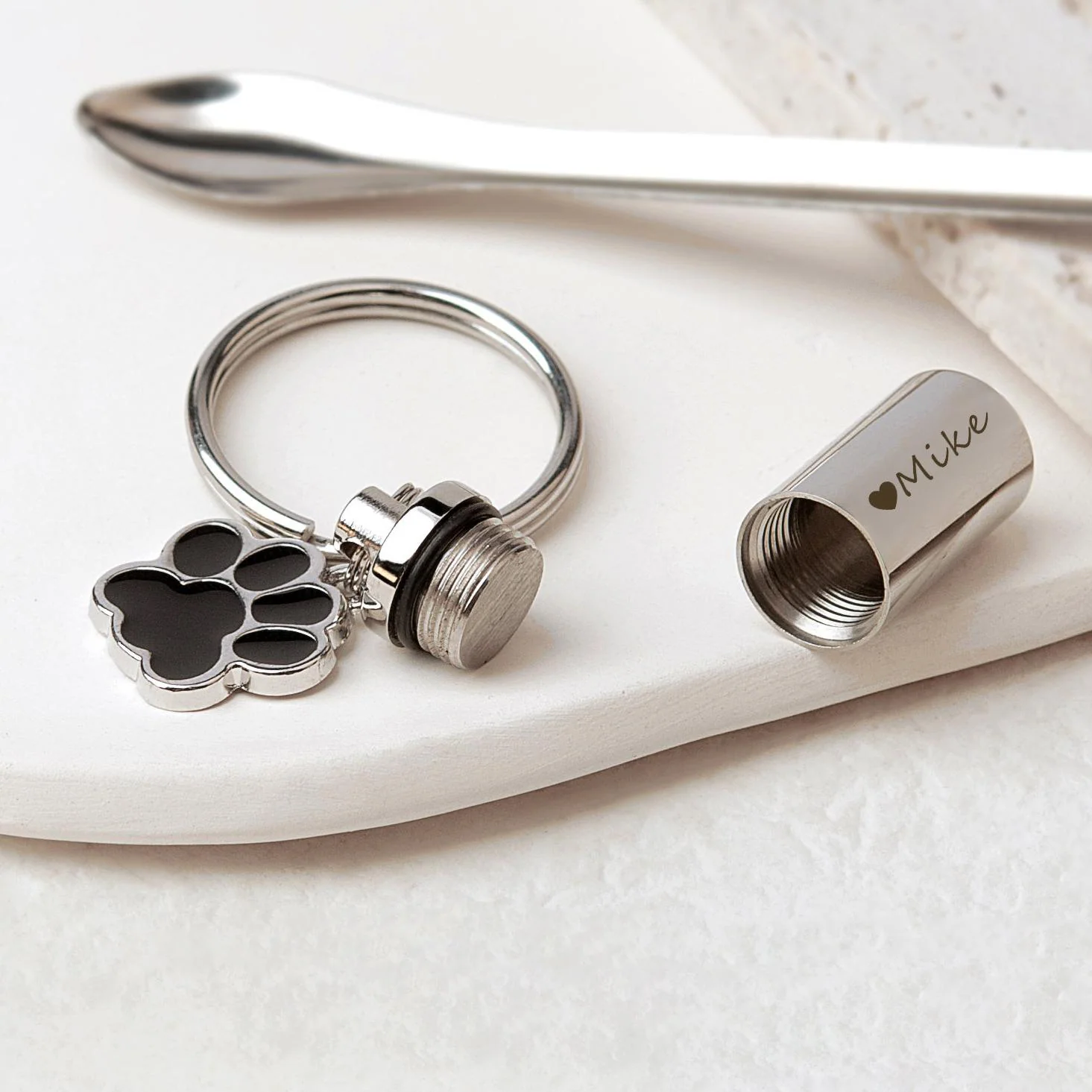 Personalized Pet Memorial Dog Paw Pet Urns Keychain - Image 2