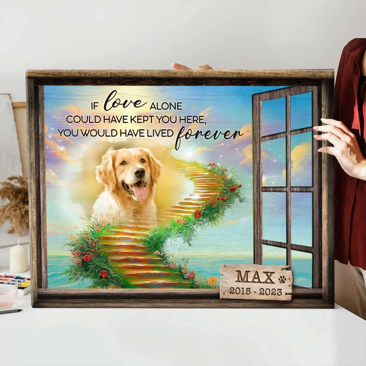 Personalized Pet Memorial Photo Gift Sentimental Dog Lovers Canvas/Poster - Image 2