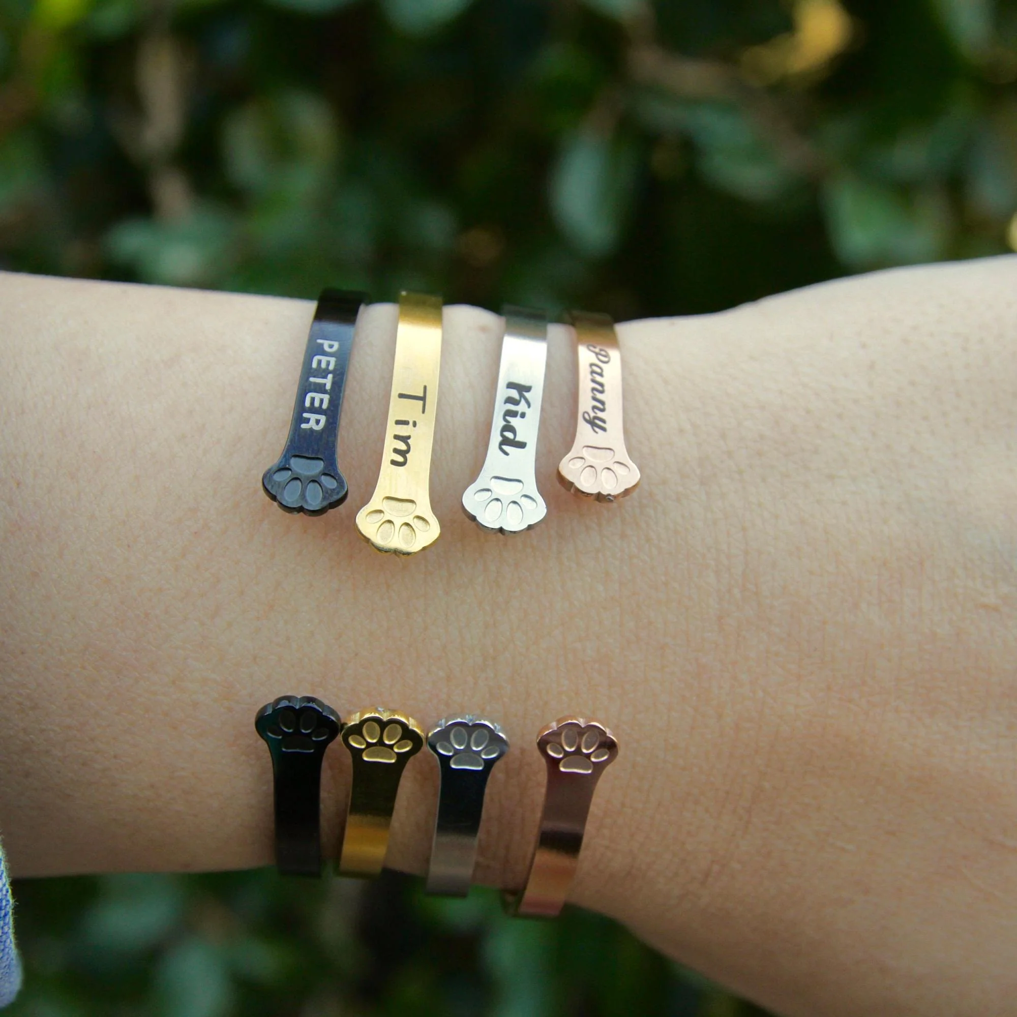 Personalized Pet Name Paw Bracelet - Sympathy Gift For Pet lover - Image 2
