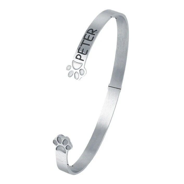 Personalized Pet Name Paw Bracelet - Sympathy Gift For Pet lover - Image 6