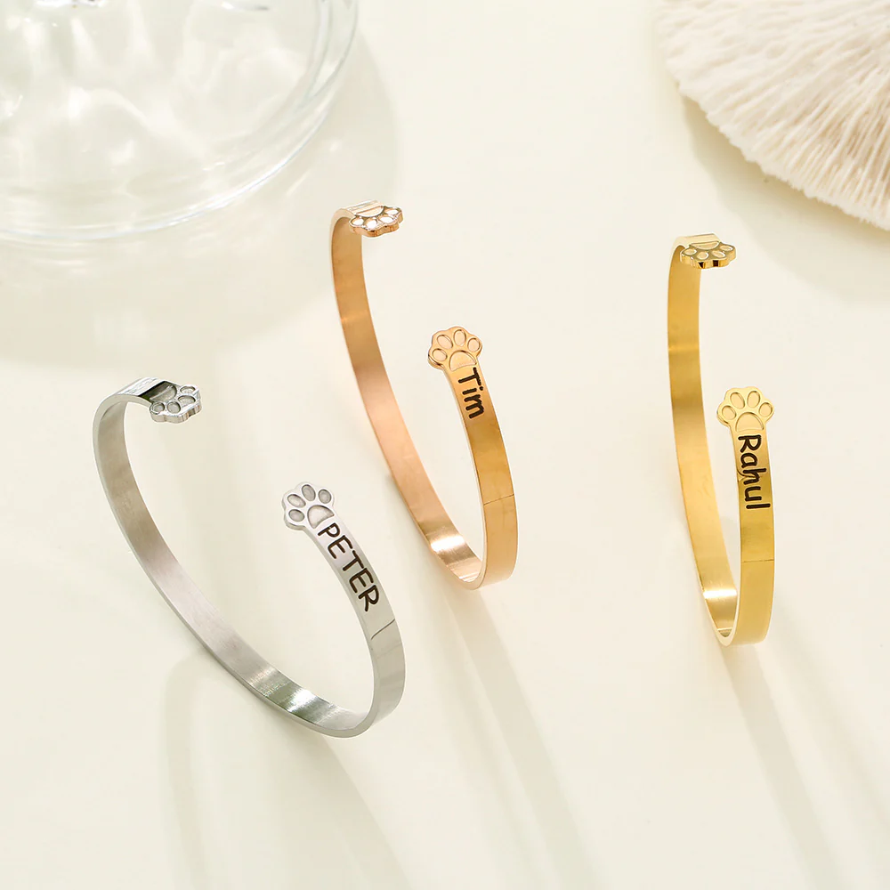Personalized Pet Name Paw Bracelet - Sympathy Gift For Pet lover - Image 8
