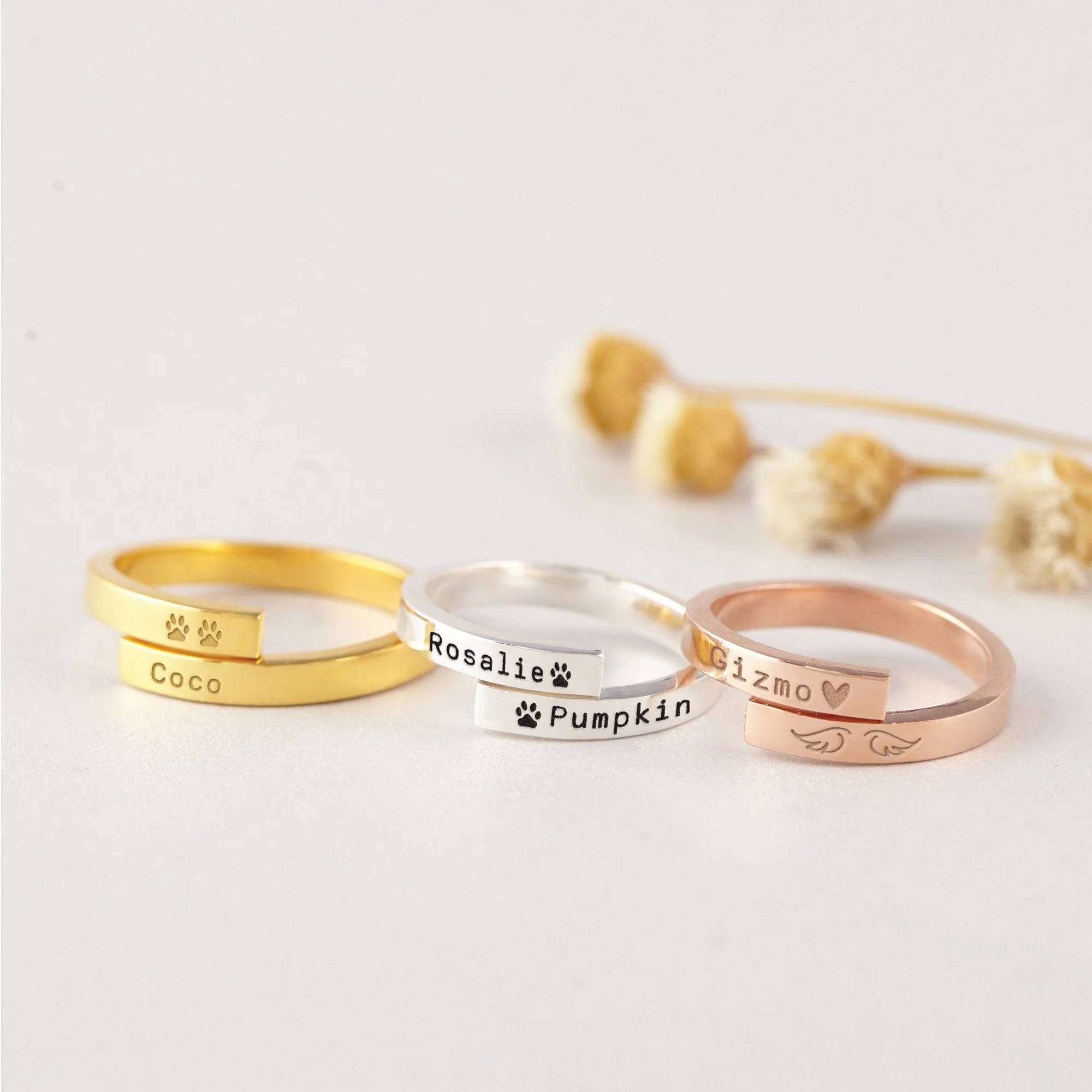 Personalized Pet Name Ring Loss of Pet Gift - Image 3