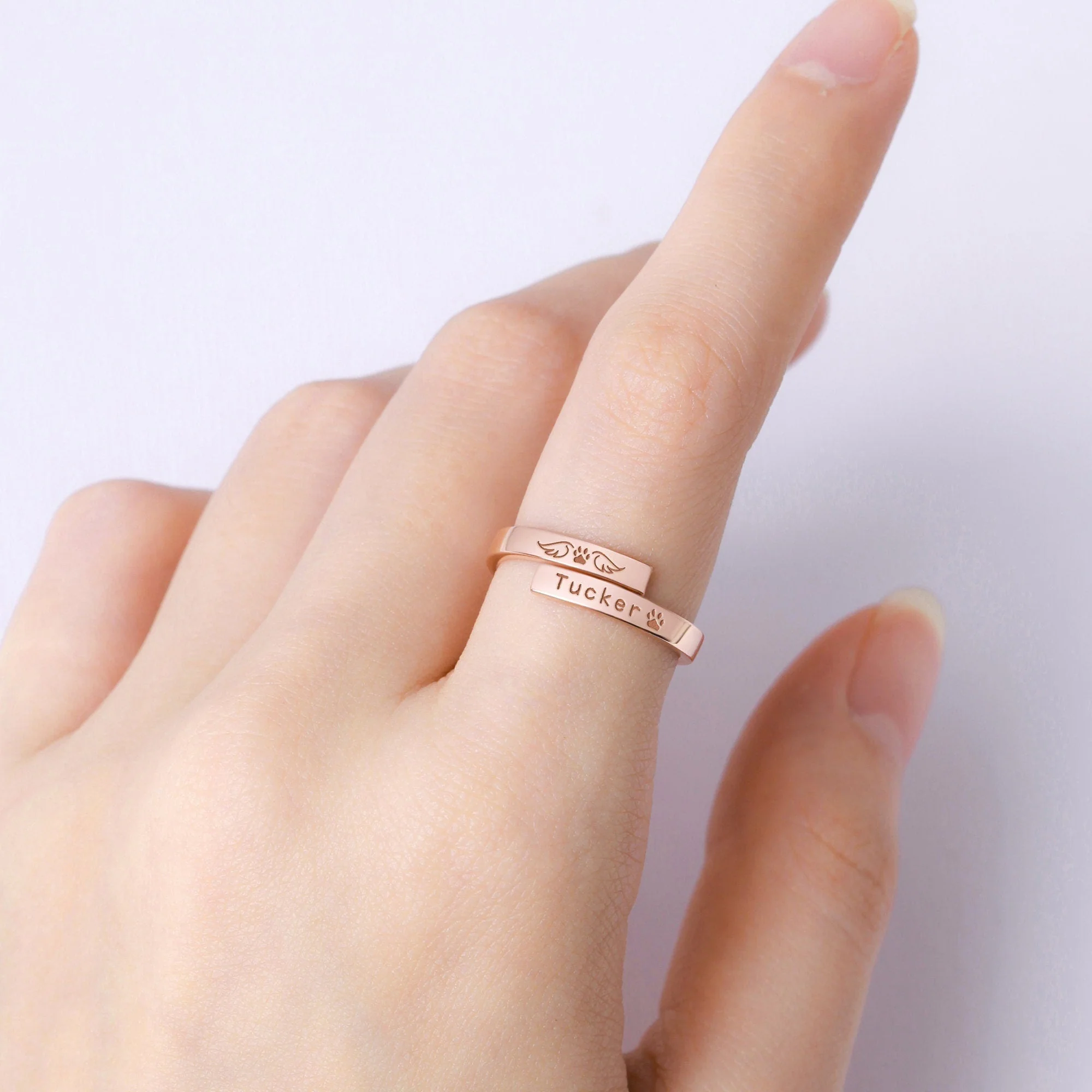 Personalized Pet Name Ring Loss of Pet Gift - Image 5