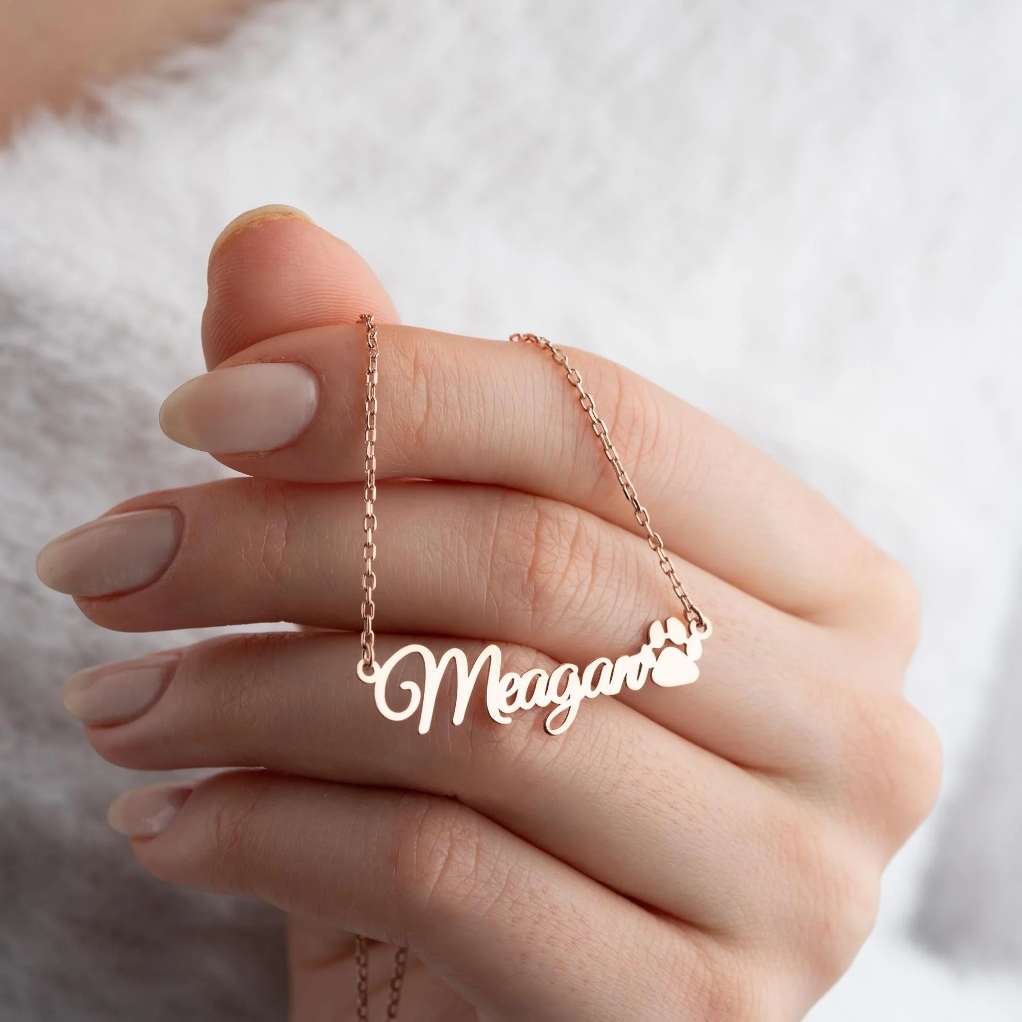 Personalized Pet Name with Paw Memorial Necklace - Image 2