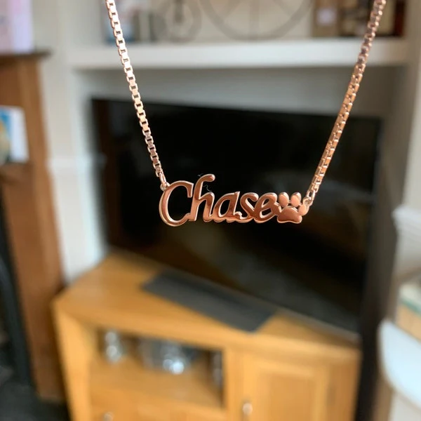 Personalized Pet Name with Paw Memorial Necklace - Image 3