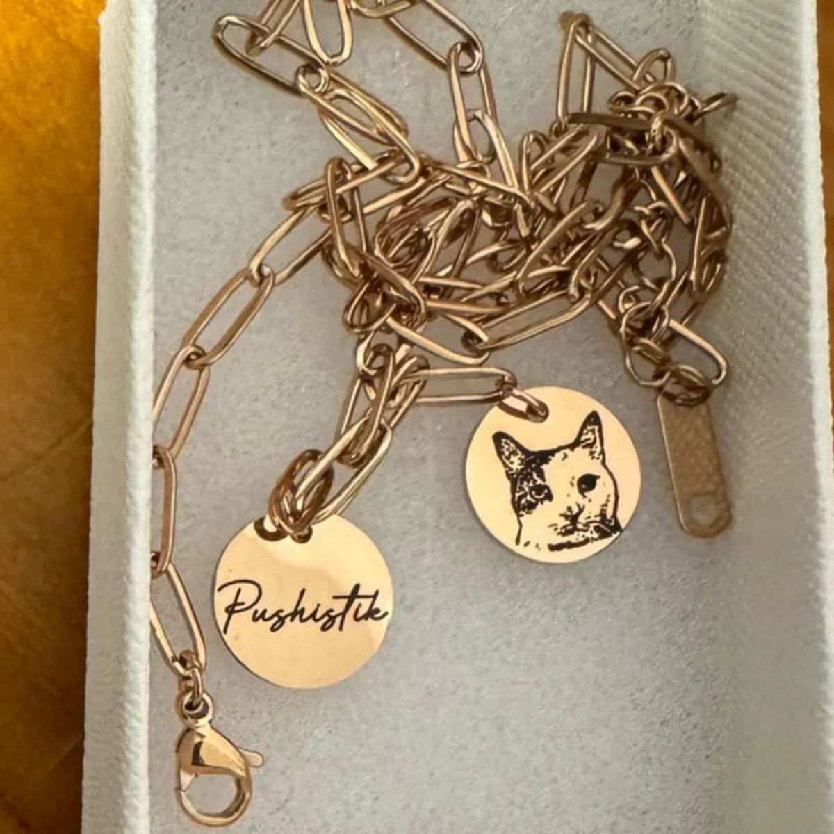 Personalized Pet Portrait Paperclip Necklace - Image 6