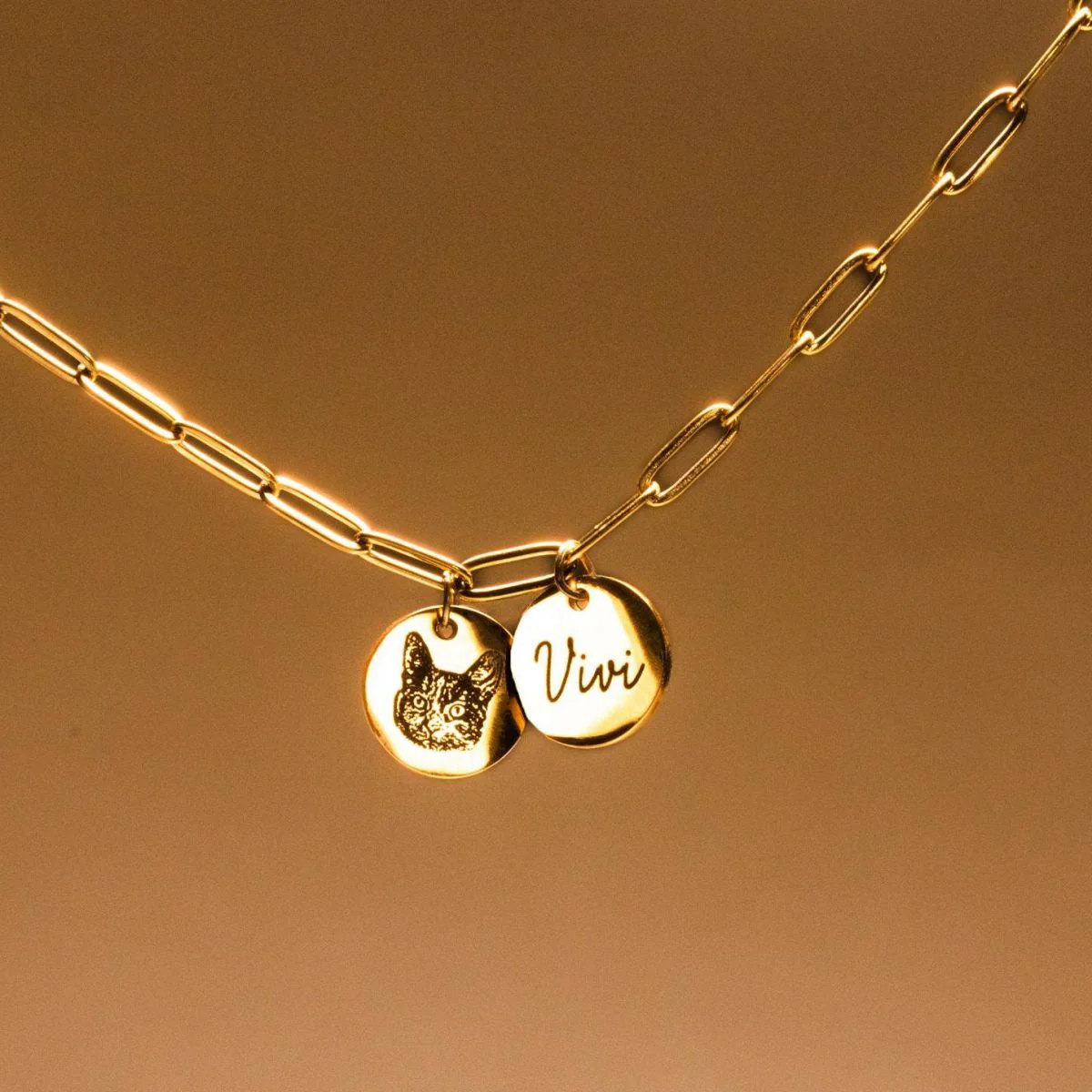 Personalized Pet Portrait Paperclip Necklace - Image 7