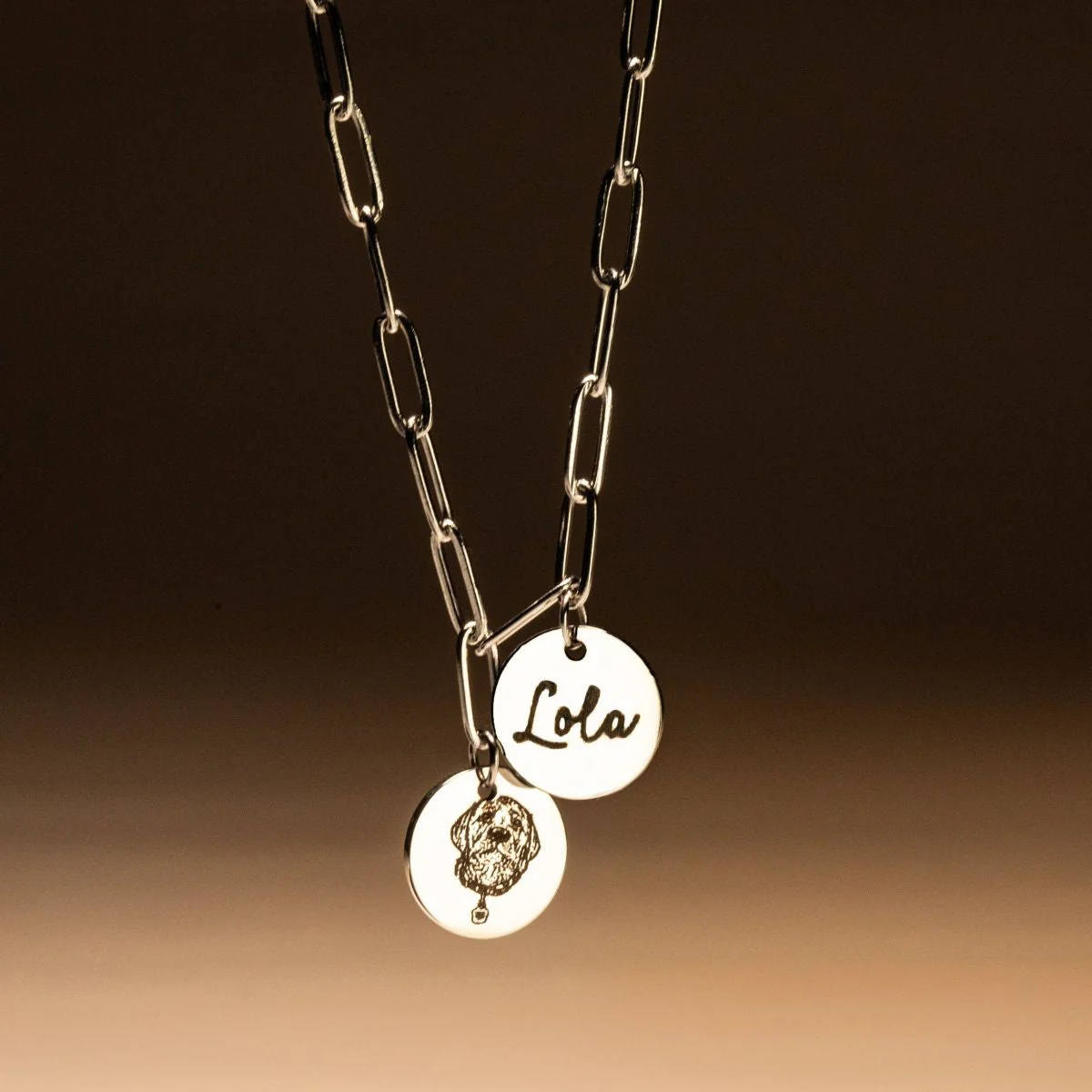 Personalized Pet Portrait Paperclip Necklace - Image 8