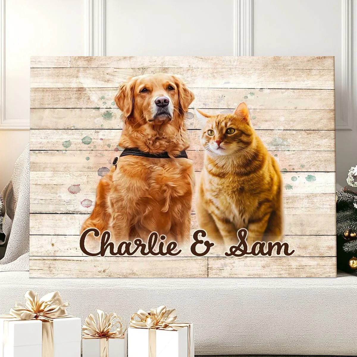Personalized Pet Portrait Wall Art Poster, Multiple Pet Portrait - Image 2