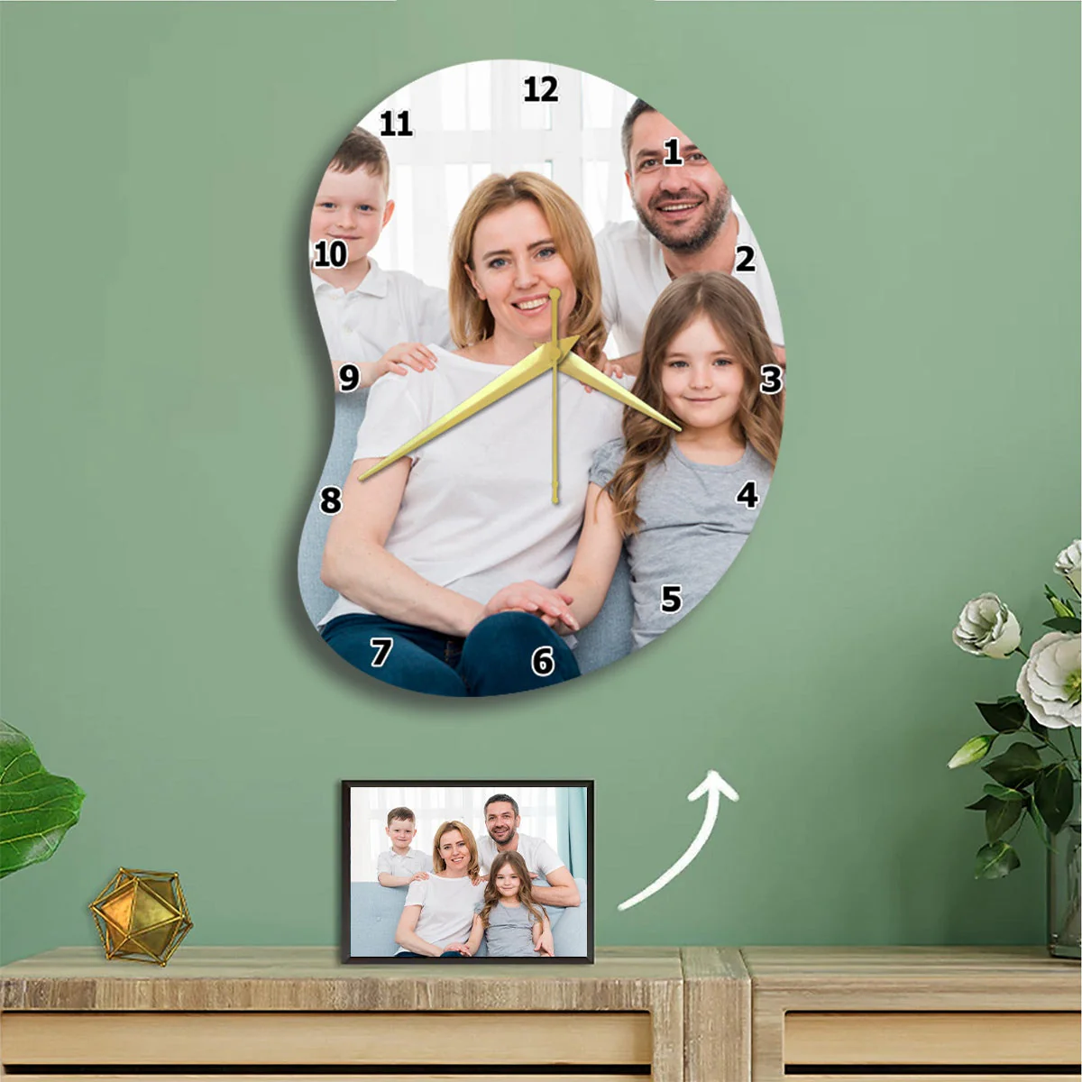 Personalized Photo Acrylic Hanging Wall Clock Gift For Family - Image 2
