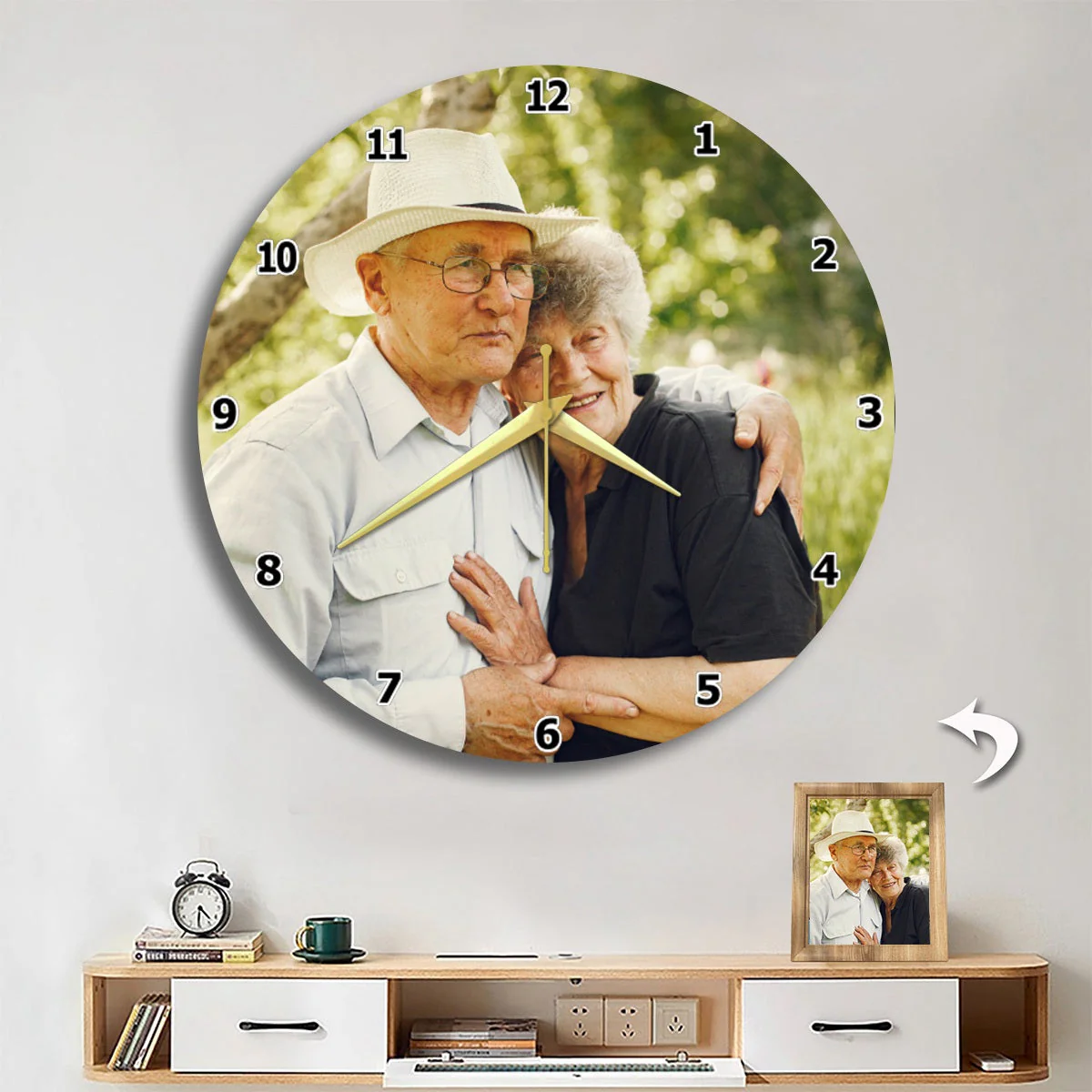 Personalized Photo Acrylic Hanging Wall Round Clock Gift For Family - Image 5