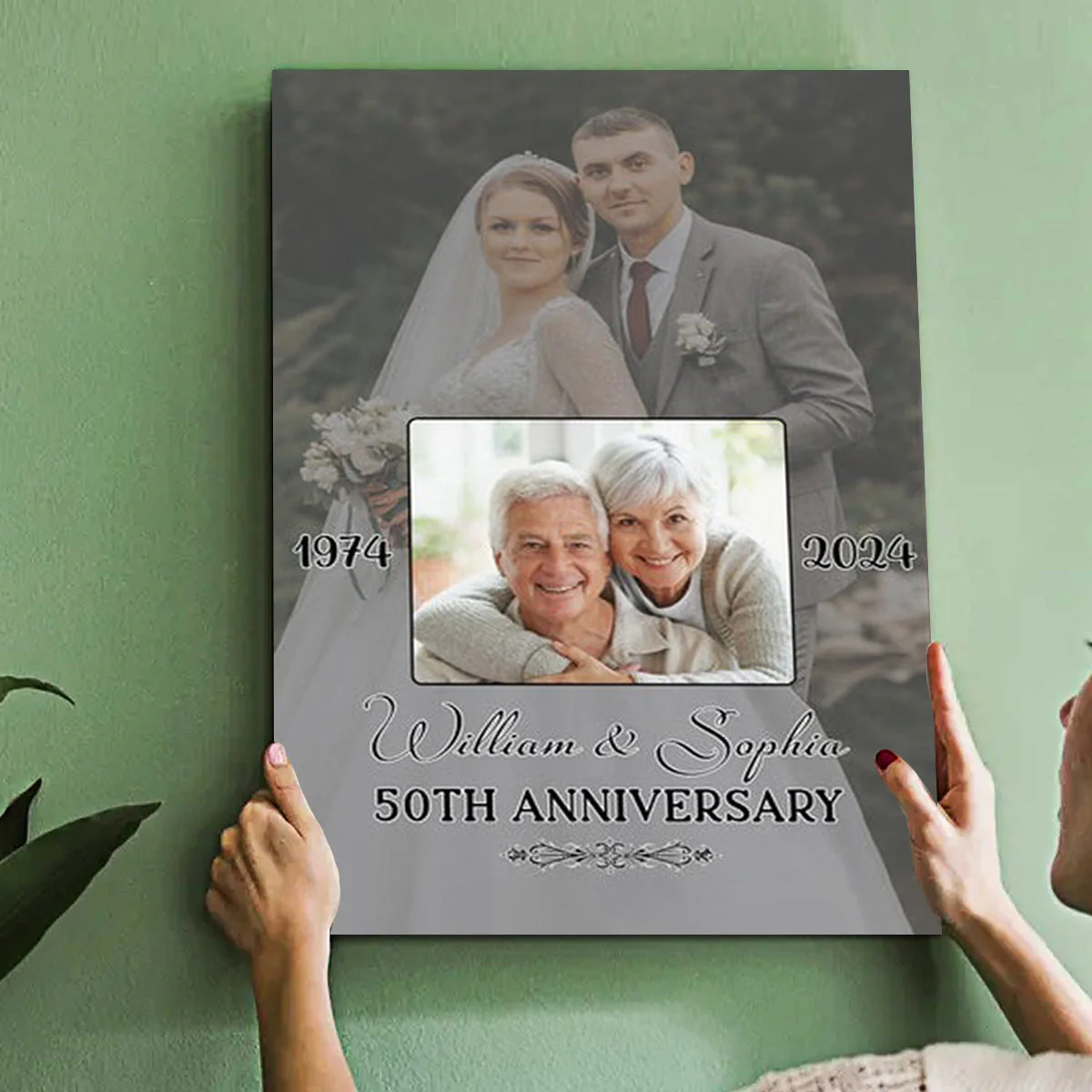 Personalized Photo Anniversary For Old Couple Valentine's Day Canvas - Image 3