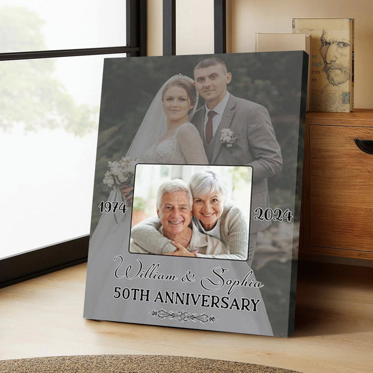 Personalized Photo Anniversary For Old Couple Valentine's Day Canvas - Image 4
