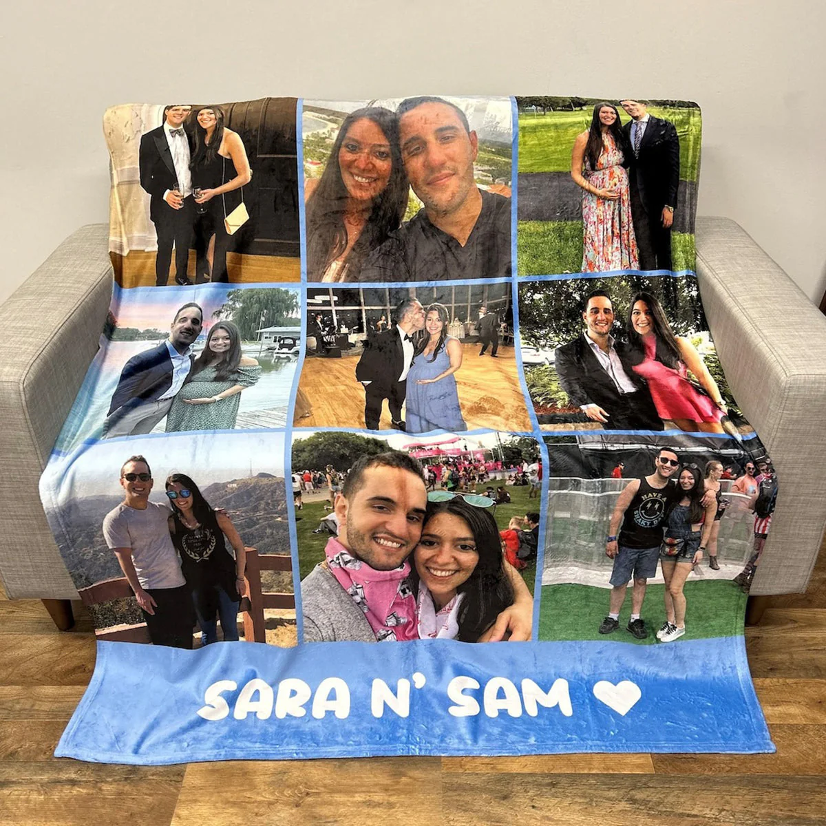 Personalized Photo Blanket with Text - Family Memorial Anniversary Couples Gift - Image 4