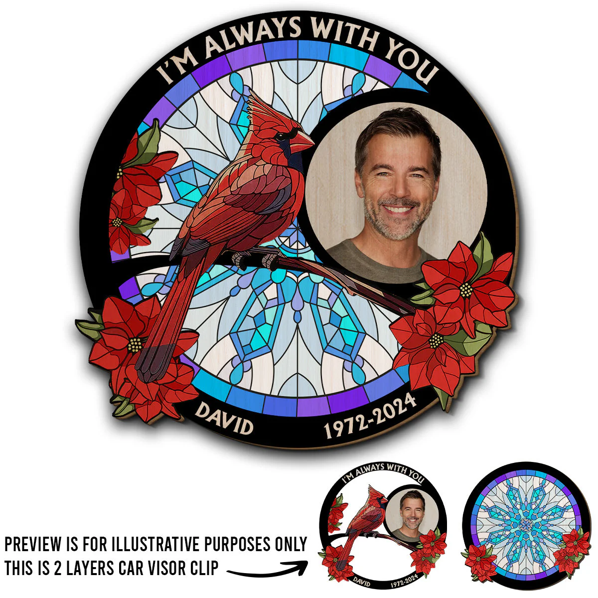 Personalized Photo Car Visor Clip - Loving Memory Forever In My Heart - Image 4