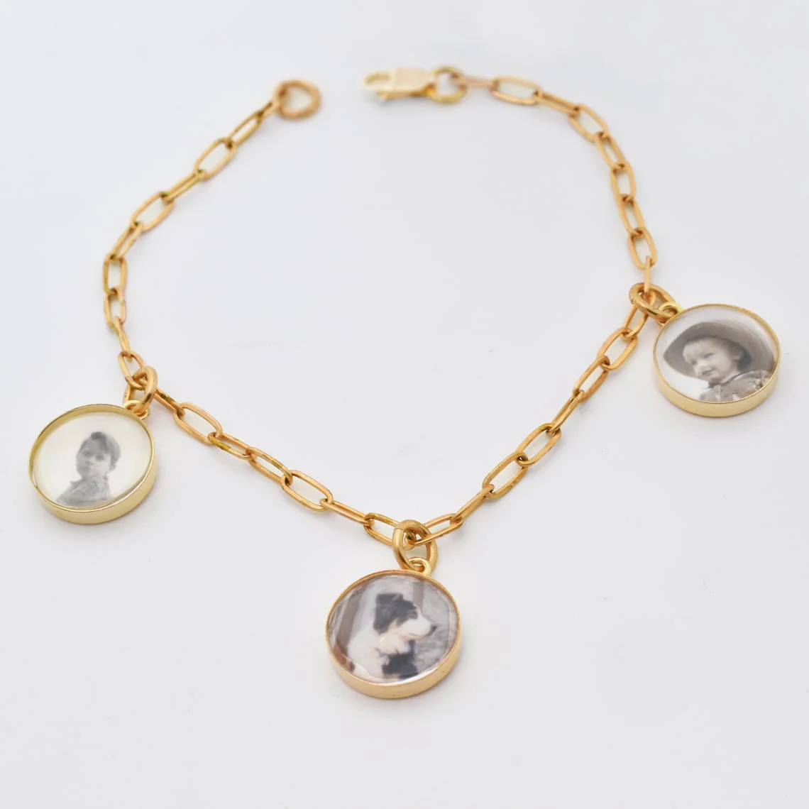 Personalized Photo Charm Bracelet Gift For Pet Lover, Family Members